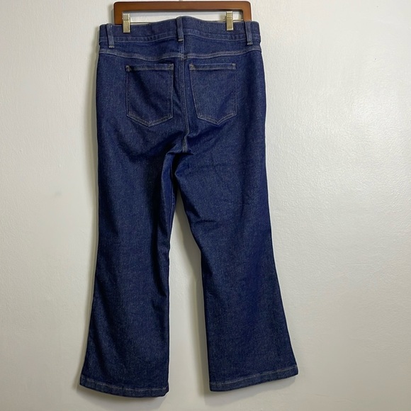 SPANX Cropped Kick Flared Jeans in Raw Indigo Wash Size XL - Picture 5 of 16